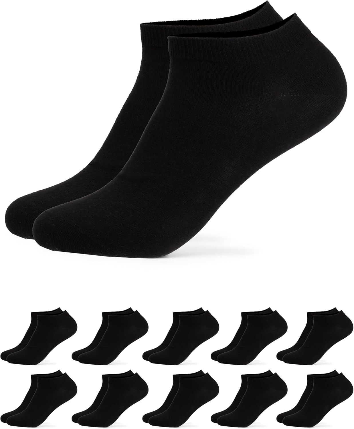 Occulto calcetines tobilleros 100% algodón hombre & mujer pack de 10 pares (modelo: Manu)