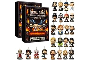 GENERISCH Legends of Rock & Metal Calendario de Adviento 2025 Niños 24 días Calendario de cuenta atrás con figuras musicales icónicas 2D coleccionables, adecuado para Halloween y Navidad, regalos para fans del