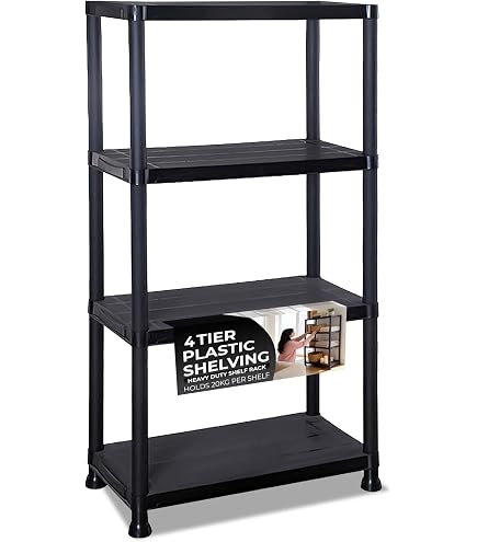IRIS USA 5-Tier Heavy Duty Shelving Unit – 162cm Tall, 18kg Per Shelf – Modular Storage Rack For Garage, Basement & Utility Room (Black)