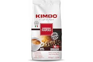 Kawa ziarnista Kimbo Napoletano 1kg, 80% Arabica, 20% Robusta, Ciemno palona, Średnia zawartość kofeiny