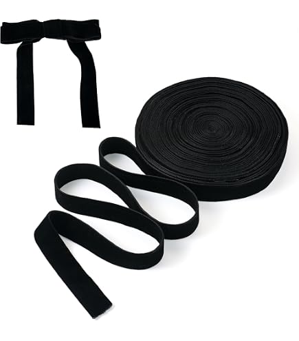Ruban Velours Noir KINGLAKE - 2 Cm X 10 M - Parfait Pour Emballage Cadeaux, Déco Noël, Scrapbooking Et Créations DIY