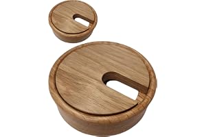 Gedotec Kabelgenomföring lackerat ekträ | Vanlig | 2 stycken runda kabelgenomlopp | Kabeldosa borr 80 mm
