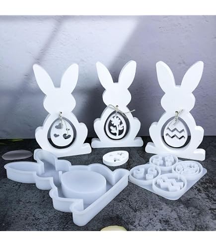 Osterhase Silikonform Für Geldgeschenke – 4 Motive, Perfekt Für DIY-Gips, Seife & Süßigkeiten Zu Ostern
