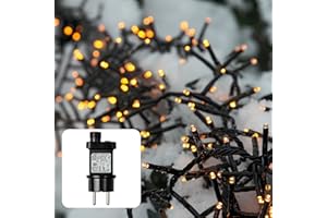 ‎HELLUM hellum Led Lichterkette außen Cluster I 23,98m 1200 LED Cluster Lichterkette warmweiß mit Timer I Strombetrieben Lichterkette indoor & outdoor I Weihnachtsbaumbeleuchtung mit Kabel 577648