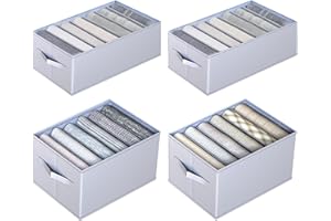 2+2 Stücke, organizer für kleiderschrank Kleideraufbewahrung Organizer Box für Jeans Hosen Hemden, 34 * 25 * 20cm 6 Gitter| 2
