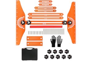 VIRXCIR Stair Tread Template Tool, 9"-54" Adjustable Length Aluminium Alloy Stair Measuring Tool Jig, High Precision Stair Tread Gauge for Cutting Perfect Stairs, Risers, Partitions and Drywall