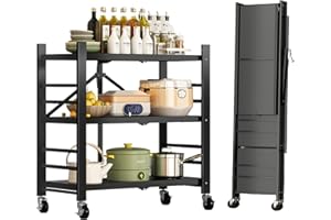 MAGIC SELECT Regal zu Lagern. Modulares Mehrzweckregal. Regal mit Rädern. Klappbares Standregal. Möbel für Küche, Bad, Schlafzimmer, Wohnzimmer mit 3 Ablagefächern.