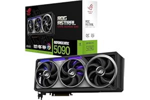 ‎ASUS ASUS ROG Astral GeForce RTX 5090 32GB GDDR7 OC Edition Gaming Grafikkarte (Nvidia GeForce RTX5090, Vier Lüfter, 3.8-Slot-Design, PCIe 5.0, 2X HDMI 2.1b, 3X DisplayPort 2.1a, Schwarz)