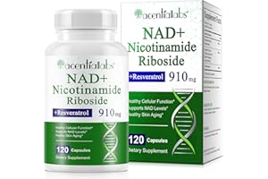 CCKULOOB Liposomale NAD+ Kapseln 910 mg Softgels mit Resveratrol & Quercetin - NAD Booster 120 Stück - NAD Supplements Hoch verfügbar für Energie, Haut & Vitalität, Hohe Absorption
