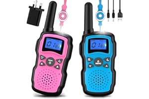 Wishouse Walkie Talkies for Kids Adults Rechargeable, Toys for 4 5 6 7 8 9 10 Year Old Boys Girls, PMR446 Kids Radios Long Range with Flashlight Lanyards, Camping Birthday Xmas Gifts Presents 2 Pack