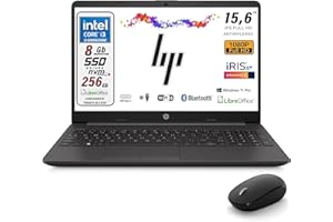 HP 250 G9, Pc Portatile Notebook, Display Full HD da 15,6", cpu Intel i3 di 12Th, Ram 8 Gb, SSD 256 Gb, W11, Pacchetto Libre Office, Computer Portatile Pronto all'uso