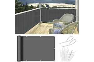 HENG FENG Pantalla de Privacidad para Balcón 1x5m,HDPE Malla Ocultacion,Resistente al Viento, Protección UV,Protección de la Intimidad, Antracita
