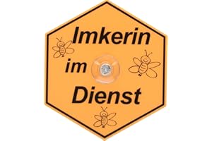 Germerott Bienentechnik Saugnapfschild Imkerin im Dienst ideal für das Auto
