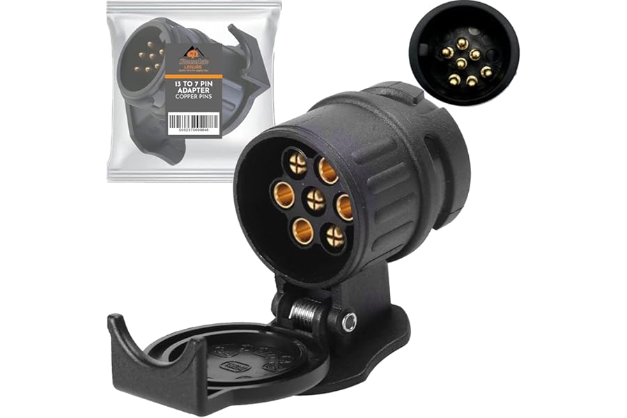 Xtremeauto 13 To 7 Pin Towing Adaptor - 13 Pin Trailer Plug Socket Adapter, For Caravan Trailers Electric Connector