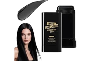 BELIKY GIRL Bâton de coloration 2-en-1 et peigne, teinture au peigne sûre et pratique, bâton de retouche, résistant à l'eau et à la sueur pour une retouche rapide,01# Noir