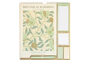 Grupo Erik Botanical Harmony Wall Planner 2025 | Monthly Planner 16 Months Sep 2024 - Dec 2025 | 11.8 x 13.4 inches - 30 x 34 cm | With Stickers/Pen/Shopping List | Botanical Calendar 2025