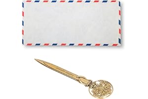 BORDSTRACT Metall Brieföffner, Retro Umschlagöffner Messer Umschlag Slitter Antik Design Handschneider Klinge für Home Office Geschenk(Gold)