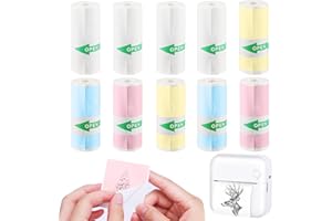 PIWOSGOL 10 Rollen Thermopapier Selbstklebend, Mini Drucker Sticker, Thermal Pinter Papier(57 x 25 mm), Thermopapier Für Kinder Sofortbildkameras und Selbstklebender Bedruckbarer Aufkleber, Für Fotos, Notizen