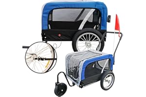 ‎RED LOON Dog Trailer 2-in-1 Bicycle Trailer Dog Transporter – Red Loon Mini Trailer & Jogger/Buggy Blue – Bicycle Trailer Bicycle Transporter Dog Buggy – Includes Flag