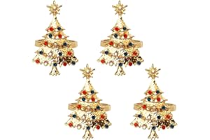 GUKASXI 4pcs Christmas Napkin Rings Christmas Metal Napkin Ring Holder Cover Towel XMAS Napkins Dress Up Ring Napkin Christmas Napkin Sleeve Clothes Alloy Napkin Buckle Christmas Party Table Decorations