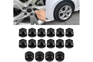 AYNEFY Capuchons de Boulons de Roue, 20 Pièces Cache-écrou de Roue Protection de Vis de Moyeu de Voiture Antivol Boulons de Roue 17mm Boulons de Roue écrous de Roue Capuchons de Boulon de Roue(Le noir)