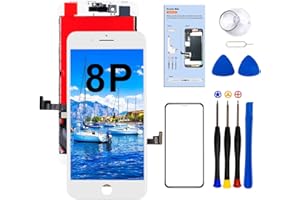 Dinow für iPhone 8 Plus Display Ersatz (Weiß) 5.5 Zoll Touch Screen iPhone 8 Plus Display Digitizer Frame Assembly mit 3D Touch + Tool Kit + Display Schutzfolien，Modell：A1864, A1897, A1898