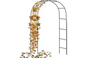 Crystals 2m Garden Metal Arch,Trellis Arched Frame Archway,Tubular Arbour for Climbing Plant, Metal