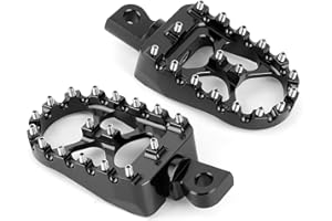 YCTZE Motorcycle Foot Pegs Universal Motorcycle Footrest Foot Rest 10mm Aluminium Alloy Motorbike Pedal Pads Accessory Replacement for Dyna(Black)