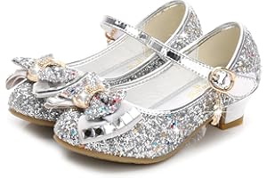 NNJXD Chicas Princesa Brillante Zapatos Cosplay Fiesta Baile Tacones Bajos