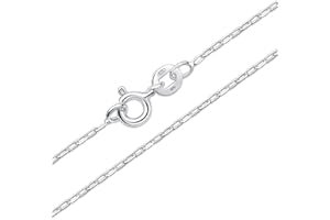 Amberta Cadenas Plata Hombre Mujer | Collar Fino Singapur Veneciano Paperclip Bolitas Serpiente 40 45 50 55 60 cm