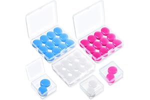FRIENDA 21 Pares de Tapones para los Oídos para Dormir - Silicona Moldeable Suave con Funda (Blanco, Azul, Rosa Rojo)