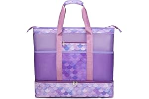 Kimwadalh Borsa Spiaggia Borsa da Bagno Spiaggia Donna Borsa Mare Borsone da Viaggio Borsa a Tracolla per Shopping Borsa da Spalla,Tote Bag da Spiaggia