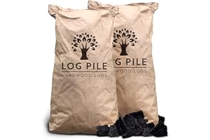 LOGPILE Charcoal. Restaurant Grade Lumpwood Charcoal. 20kg. Perfect For Charcoal BBQs and outdoor cooking. Large Chunks For Longer Burning Barbecues