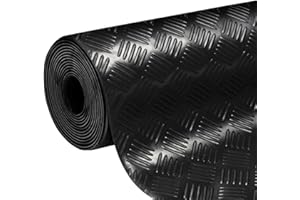 KARAT - Tapis en Caoutchouc antidérapant - Coureur en Caoutchouc - Tapis de Sol Aspect tôle ondulée - Revêtement de Sol résistant de -30°C à +69°C, 3 mm d'épaisseur Modèle Karo Motif carré 100x150 cm