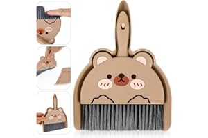 Ouligay Tischbesen mit Handfeger und Schaft Mini Kehrblech und Handfeger Besen Schaufel Set für Haus, Büro, Schule und Haustier Reinigung