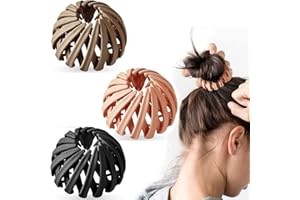 Luvadeyo Lot de 3 pinces à cheveux vintage pour femme - Nid d'oiseau - Grandes pinces à cheveux - Accessoire de cheveux pour filles et femmes - Couleur unie