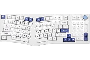MECHLANDS Feker Alice98 - Tastiera ergonomica da gioco a 98 tasti, QMK/VIA USB-C cablata, Hot Swappable Gasket Mechanical Keyboard con 5 strati paddings, pulsante, NKRO, RGB per Win/Mac (bianco)
