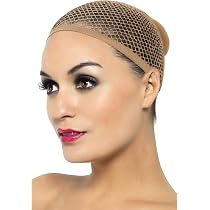 Smiffys Nude Mesh Wig Cap, Nude , Ladies Glamour Wigs Fancy Dress ...