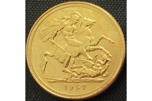 BoodLo 1 sterlina d'oro Britannica 1957-1968 10 Monete Commemorative placcate in Oro, Replica Straniera, 1957