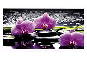 postergaleria Tableau dans cadre affiche moderne artistique Différents thèmes 50 x 100 cm (orchidées violettes)