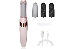 UQQU Electric Foot File, 4in1 Electric Callus Removers for Feet, Rechargeable Electric Foot Callus Remover Pedicure Kits, Removes Dry Skin for Smoother Feet, Foot Care for Dead Skin - Pink