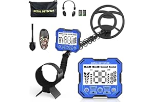 GJCRAFTS Détecteur de métaux Professionnel pour Adultes et Enfants, Puce Anti-interférence, étanche IP68, Prend en Charge la Batterie et l'alimentation USB, 5 Modes de détection (Bleu)