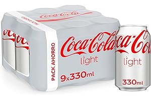 Coca-Cola Light Refresco sin Azúcar y Sin Calorías Sabor Original Pack 9 Latas 330 ml