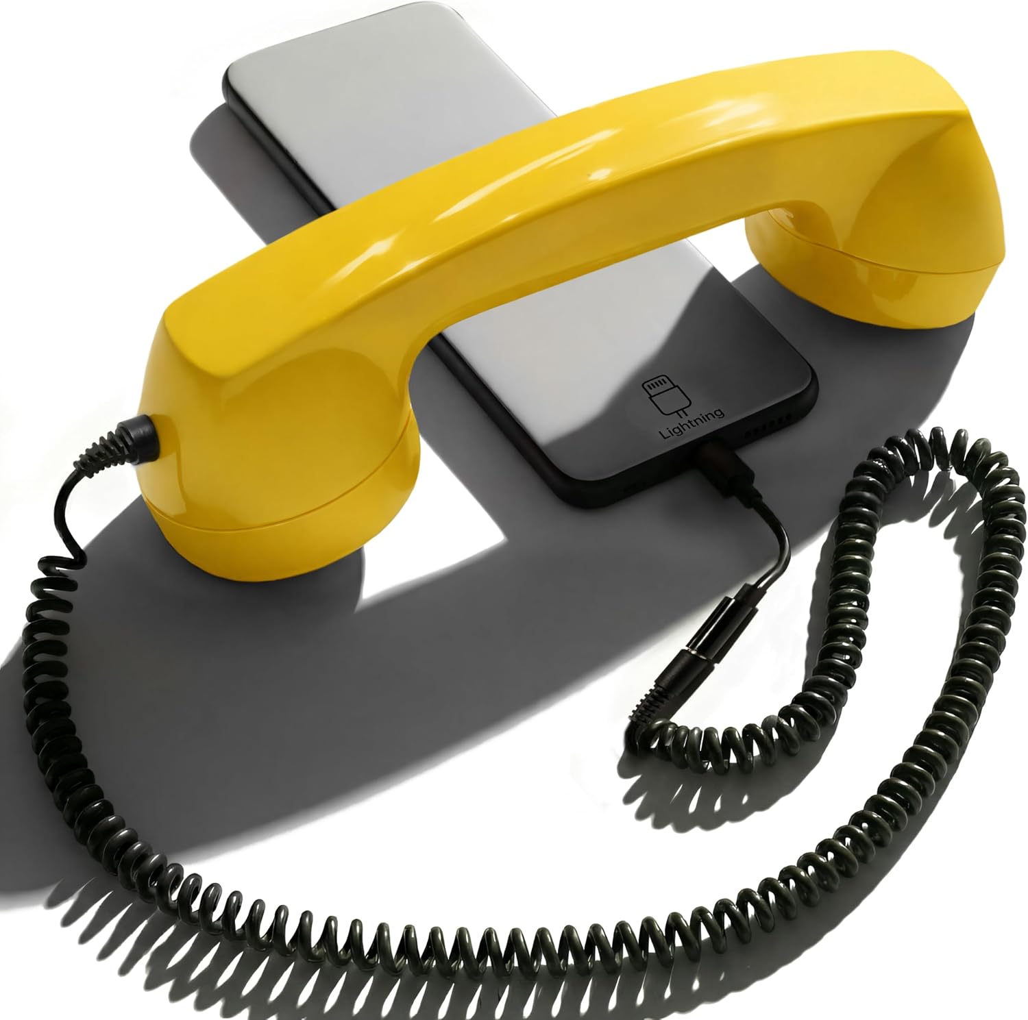 Opis Technology Auricular de Estilo Retro en Forma de Receptor de teléfono (Versión para iPhone) - el 60s Micro Amarillo