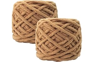 ‎MAXEE Maxee Chenille Wolle Garn 180 g(90 g*2), ca.130 m, Super Soft Knitting, Chunky Grobstrick Weiches Wollgarn zum Häkeln, Chenille zum Weben von Schals, Mützen, Decken, Zierkissen-16 Khaki