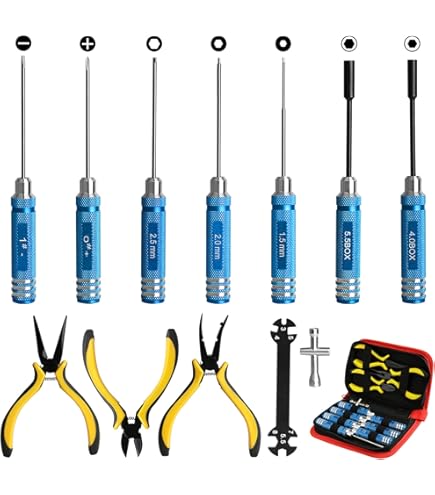 E-flite Park Flyer Set Di 5 Attrezzi Per Modellismo – Cacciaviti E Bussola Con Impugnatura Ergonomica