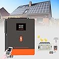 UPIKIT 8.2KW/10.2KW Solar Hybrid Inverter (48V) - Off/On-Grid - Pure Sine Wave, Remote App Control - Power Generation, Built In MPPT (160-180A) Solar Controller, PV Input Max 500VDC,8.2KW+WIFI