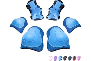 RUNDONG Kids/Youth Knee Pads Elbow Pads Wrist Guards 3 in 1 Protective Gear Set for Child Roller Skates, Cycling, Inline Skating, Scooter Skateboard, BMX Bike, Riding, and Multiple Outdoor Sports