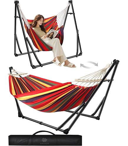 Irisea - Amaca da giardino con supporto max 200 kg, colore beige