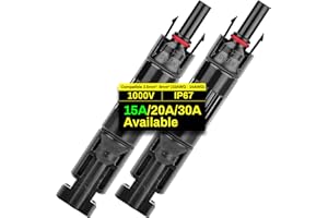 COCOSY 2 Conectores Diodo 15A para Solares – Diodos Bloqueo 15/20/30A 1000V, Protección Corriente Inversa, Conectores Solares IP67 Diodo, Evita Hot Spot, Cableado PV DIY